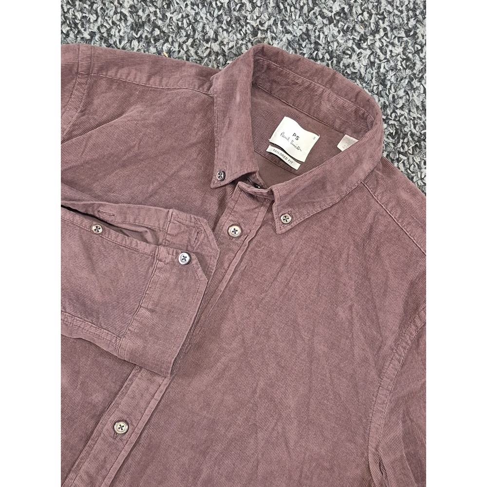 Paul Smith Mens Corduroy Shirt Size Small Long Sleeve Button Down Brown‎